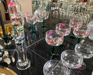 Barware many glasses left and pulling out new