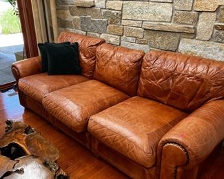 Leather  designer sofa in great shape $300