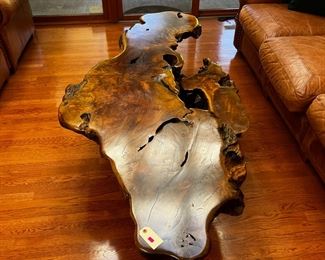 Amazing burl wood coffee table NOW $1200