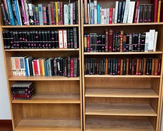 Bookshelves at $50 each books 1/2 price Easton press 