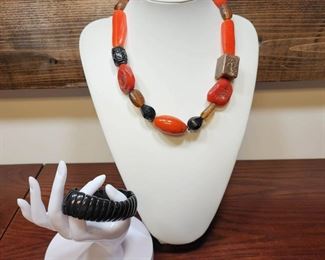 Chunky Beaded Necklace Bracelet