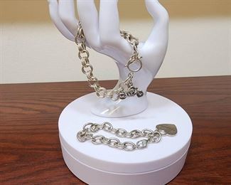 Silver Colored Charm Bracelets Motorcycle  Heart Charm