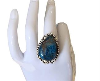 Sterling Silver Blue Gemstone Tested Ring