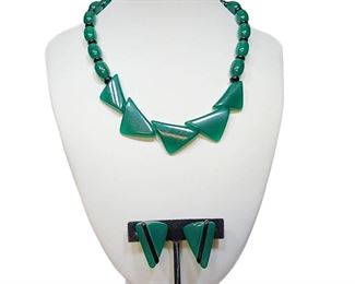 Vintage 1980s Lucite Colorwave Necklace Earrings