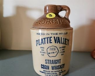 Vintage Platte Valley corn whiskey jug