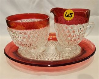 Cranberry Glass service set