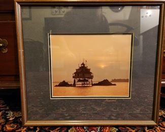 Thomas Point Lighthouse framed, signed photograph