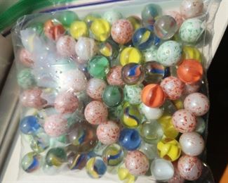 Bag of vintage marbles