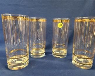 Mid Century Gold Rimmed Glassware