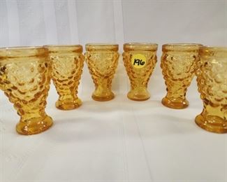 MCM amber shot glasses/cordial glasses