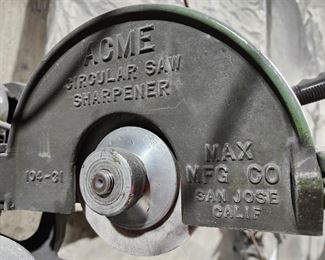 Acme circular saw sharpener running serial # 5898