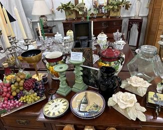 collection of grapes and wine inspired decor