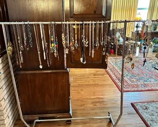 Tons of costume jewelry, necklaces, bracelets, earrings, etc.