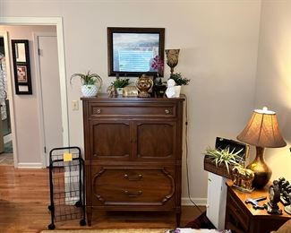 Chest for bedroom suite, behind double doors are two drawers.