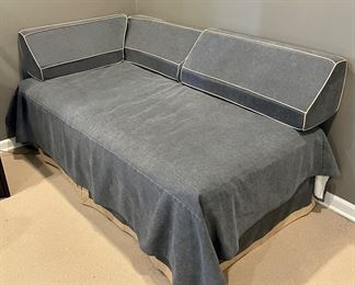 $500. Custom Day Bed. Twin mattress with custom linens and bolsters. Excellent condition, entirely unique!