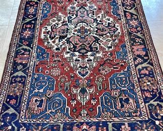 SOLD Hand-Knotted Wool Rug. Gorgeous colors and in great vintage condition! 5 x 7.