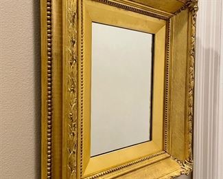  Antique, gold leaf, Framed Mirror. 17.25 x 20.5.