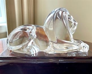 SOLD:Alternate view of Steuben Lion.