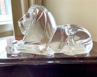 SOLD:Alternate view of Steuben Lion.