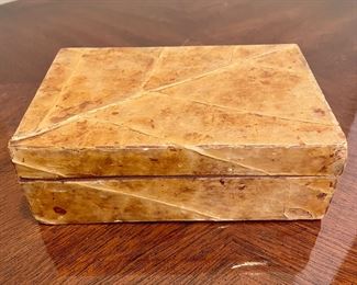 SOLD: Balos 1980 Handmade Leaf Trinket Box (as is). Some wear on the corners. Made in the Philippines. Very Maitland-Smith-like. 