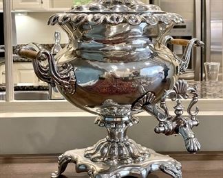 SOLD: Silverplate Samovar.