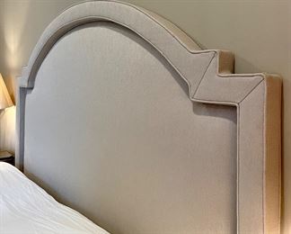 SOLD. Custom Upholstered King-Size Freestanding Headboard by T. Rohan. Excellent condition! 65 x 80 with 3" depth.