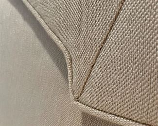 SOLD. Alternate view of Freestanding Headboard upholstery. 