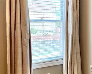 SOLD Custom Silk Blend, blackout, Curtain Panels by T. Rohan. Champagne color. 100L x 78W. Rod NOT included. 