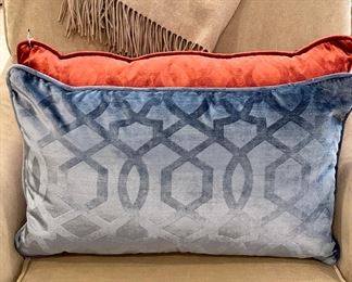 SOLD Custom Velvet Pillows. Down filled, full and firm! 