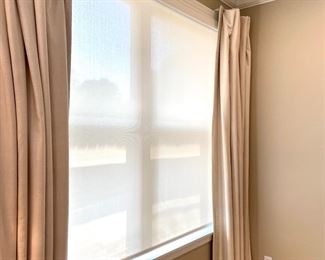 SOLD: There are TWO sets of these! Custom Linen Blend Blackout Curtain Panels by T. Rohan. Neutral, goes with anything color. 100L x 74W.