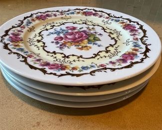 Set of 4 Limoges 1800s design by Godinger Dessert Plates -Made in France