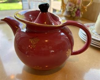 Hall Teapot Mauve with Gold Roses - 0694 