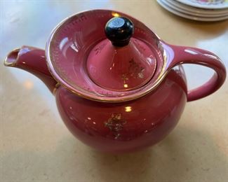Hall Teapot Mauve with Gold Roses - 0694 