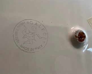 Caleca Hand Painted Plate and Dipping Bowl - Made in Italy