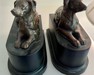 Bronze Dog Themed Bookends
