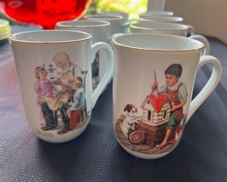 Set of 8 Norman Rockwell Museum Mugs
