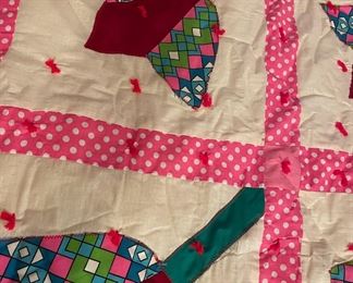 Assortment of Quilts and Embroidered Linens
