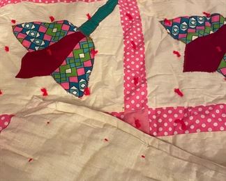 Assortment of Quilts and Embroidered Linens
