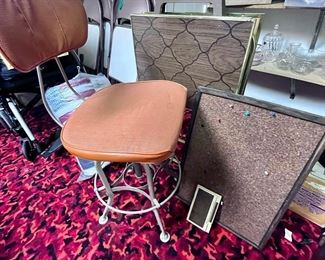 Retro Orange Stool With Misc Item