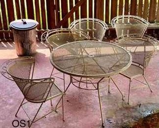 Vintage Iron Patio Set 5 Chairs