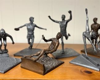 Vintage Marcel Jovine Pewter Sculpture Figurines