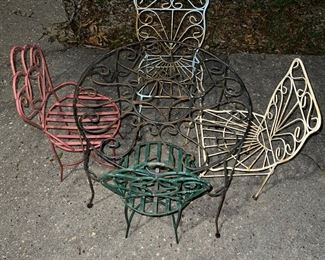Wrought Iron Childs Table & Chair Set
