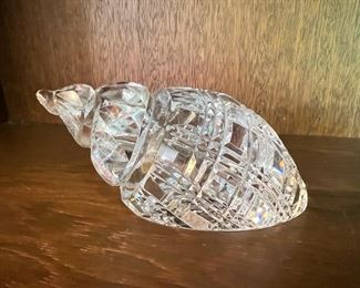 Cut Crystal Sea Shell Themed Paperweight