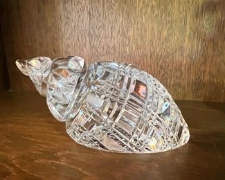 Cut Crystal Sea Shell Themed Paperweight