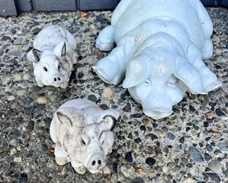 Assortment of Outdoor Pig Statues