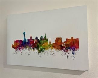 Las Vegas Nevada Skyline II Print On Canvas by Michael Tompsett