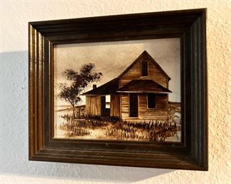 Framed Oil Painting of Home in the Country