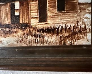 Framed Oil Painting of Home in the Country