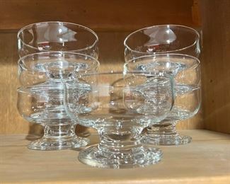 7 Piece Dessert Serving Glass Stemmed Bowls