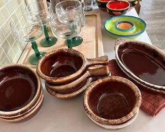 Set of Oven Proof Hull Soup Bowls and Baking Dish